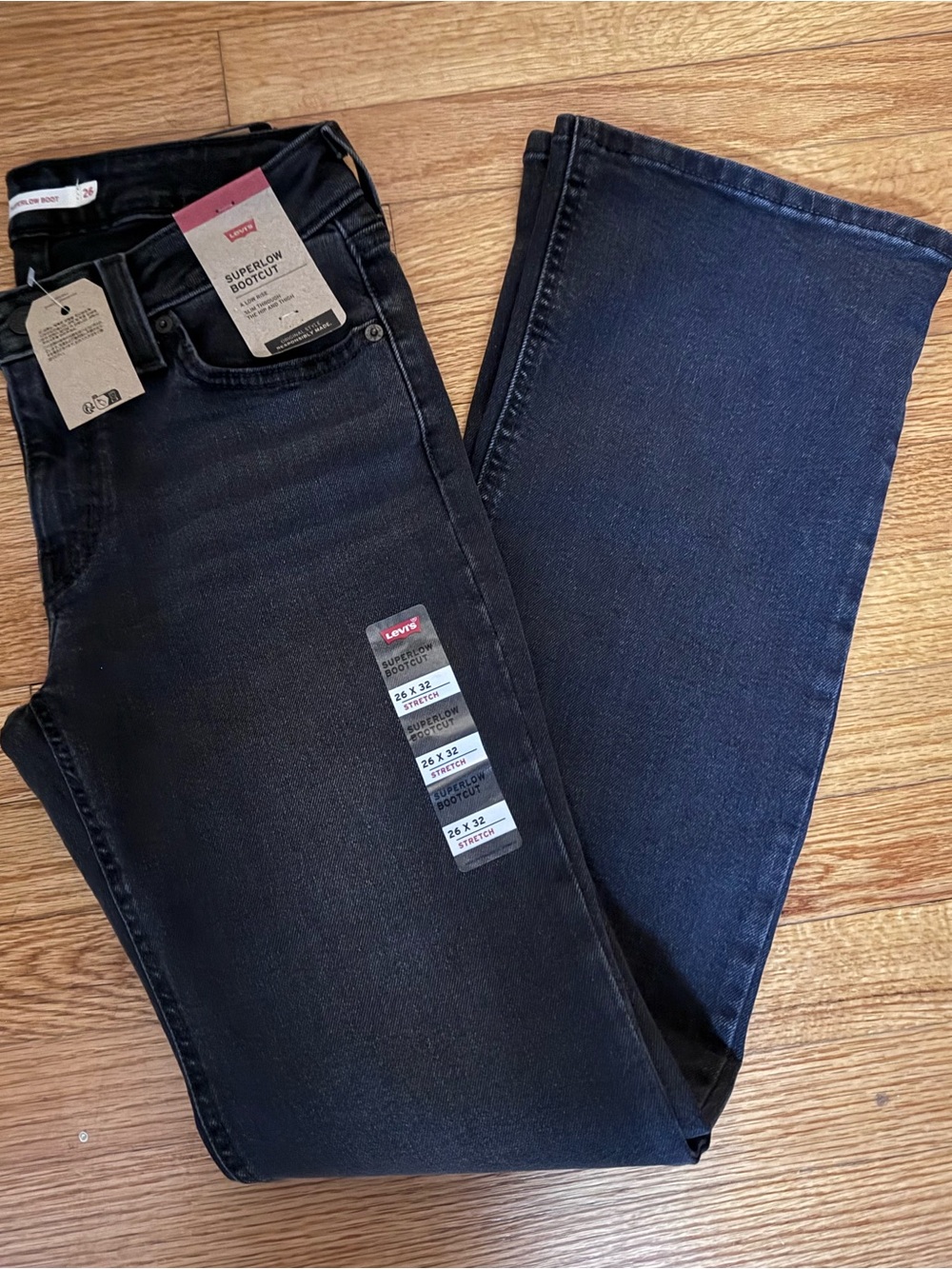 Levi's Women's Faded Black Superlow Bootcut Jeans